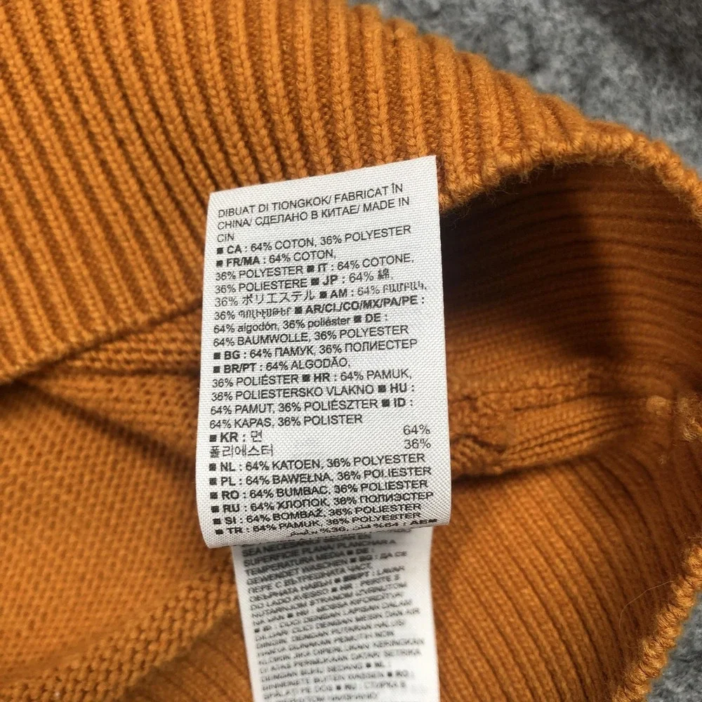 Banana Republic Sweater Mens XL Orange Cotton Blend Crewneck Knit Pullover